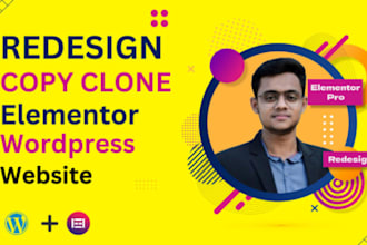 redesign, duplicate, copy, or clone any website using elementor pro
