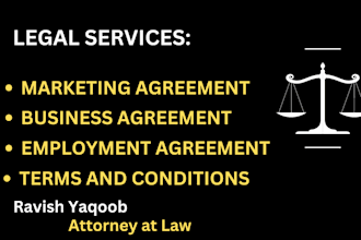 be your lawyer for marketing ,business and employment agreement
