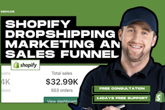 do shopify dropshipping, organic traffic, marketing and sales funnels, store SEO