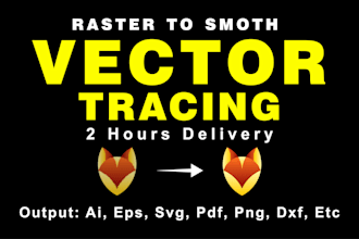 do vector tracing, convert image to vector in 90 minutes