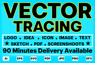 do vector tracing, convert image to vector in 90 minutes