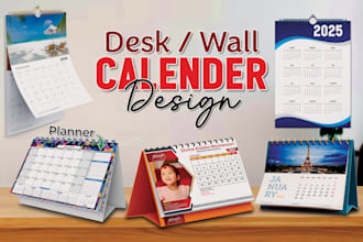 do amazing wall or desk calendar design quickly