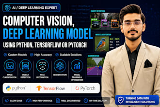 develop computer vision, deep learning model using python, tensorflow or pytorch