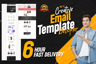 design mailchimp html email template newsletter  within 6 hour