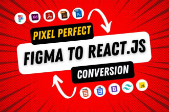convert psd, figma to react and next js using HTML, CSS, tailwind or bootstrap
