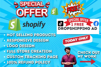 create a shopify dropshipping store, shopify website or automated shopify store