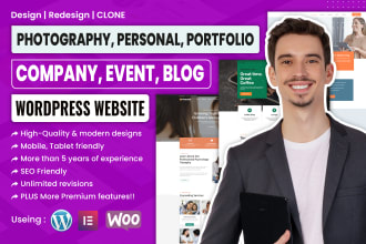 design company, personal, portfolio, blog, event, photography, wordpress website