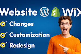 quickly make changes, edit and update or customize wordpress website