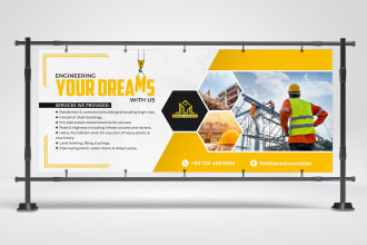 design a construction banner, billboard, signage, signboard for your business