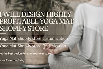 design profitable yoga mat shopify store, yoga website, mats shopify store