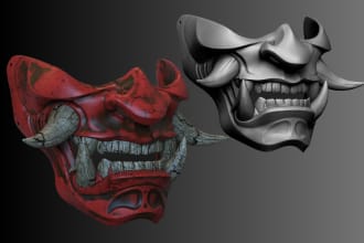 do 3d head, 3d mask,3d miniature, cosplay in blender and zbrush for 3d printing