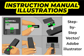 create illustrated step by step manual drawings