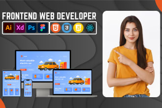 be your front end web developer using HTML,CSS, bootstrap,react js and jquery