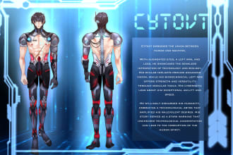design your original character sheet in anime or manhwa style