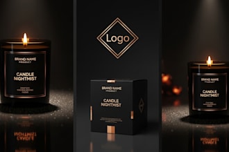unique luxury modern candle logo and label