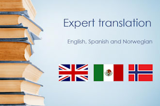 translate english, spanish and norwegian
