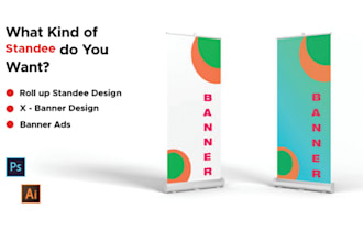 design creative roll up and standee services and printing