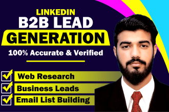 do targeted b2b business lead generation and web research for any industry