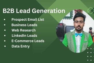 b2b lead generation, data entry, web research