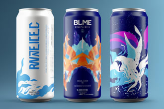 do design energy drink label and mockup