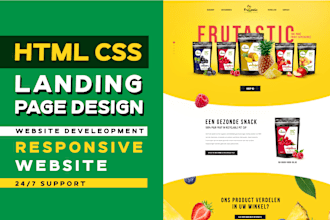 build html css landing page and clean modern responsive website design