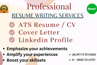 deliver a professional resume and cover letter, CV, linkedin