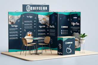 design custom tradeshow booth, trending backdrop