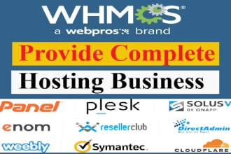 create full web hosting company website with whmcs hosting business