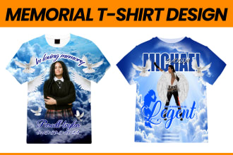 design custom memorial in loving memory t shirt and funeral design