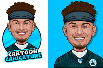 draw cartoon caricature, portrait, avatar, or logo