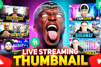 design eye catchy live streaming thumbnail