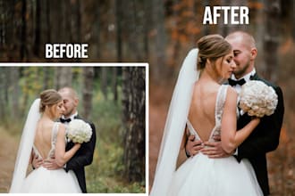 do wedding photo editing, culling, retouching in photoshop