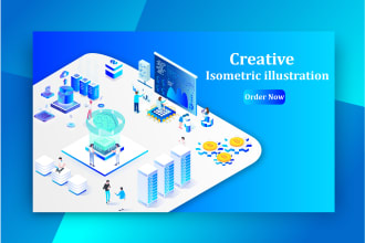 design an amazing 3d isometric infographic illustration