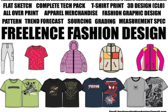make tech pack and prints for your clothing brand