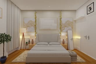 do commercial airbnb 3d floor plan, interior design 3d rendering, home decorator