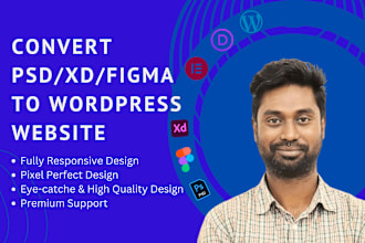 design PSD or xd or figma to wordpress website