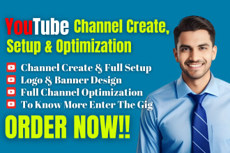 professionally create and setup your youtube channel