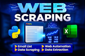 web scraping,  create email lists, data extraction, python