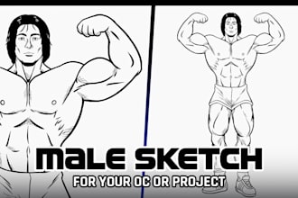 draw quick bara or male character sketches sfw nsfw