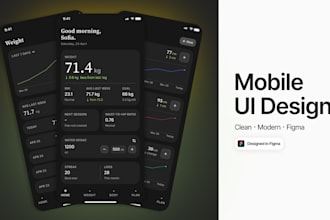 design modern mobile app UI in figma for ios and android