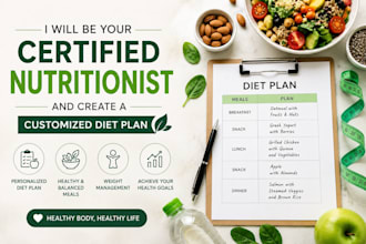 be your certified nutritionist and create a customized diet plan