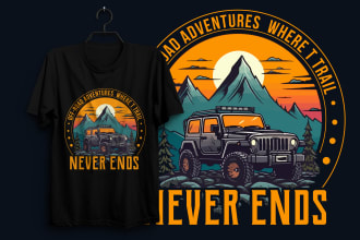 do custom vintage adventure outdoor and hiking t shirt design