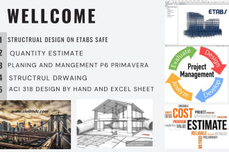 design any structure on etabs safe aci 318  planing and mangement primever p6