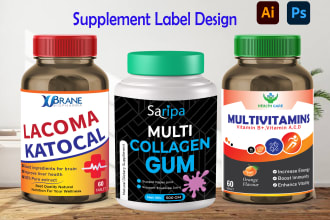 do supplement label design, and product packaging design