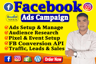 setup facebook ads campaign and instagram ads for leads and sales