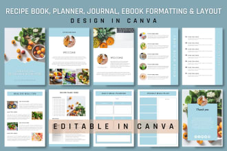 design canva recipe nutrition fitness planner ebook formatting layout