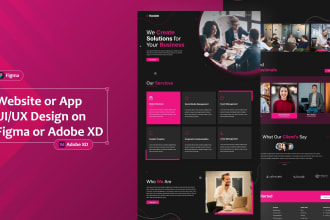 design a creative landing page and unique website UI UX mockup with figma and xd