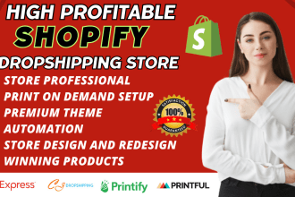 set up shopify website or dropshipping store
