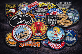design, digitize, manufacture, and ship custom embroidered patches