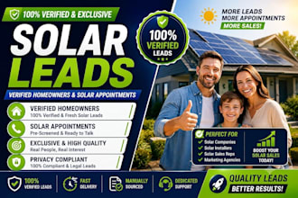 generate hot solar leads verified new homeowners solar appointments